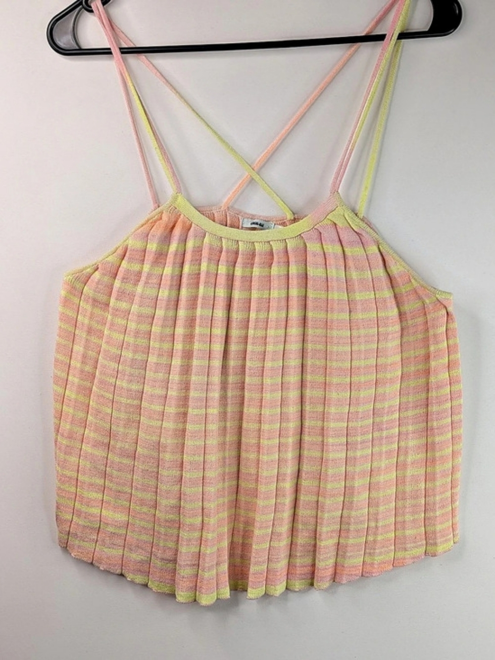 Not Kimchi Blue Striped Cami in Pink & Green Large Like New